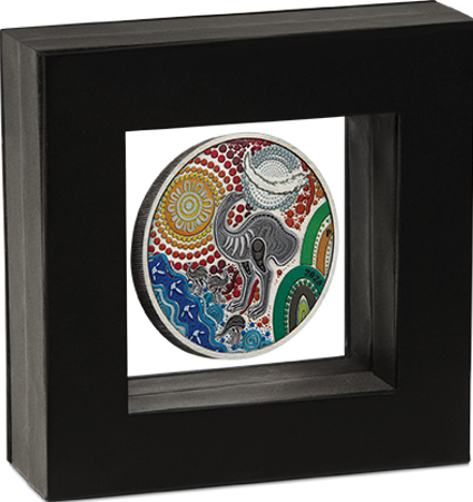 Australia 2025 $2 Emu Utingat 2oz .9999 Silver Coloured Antiqued Coin PERTH MINT