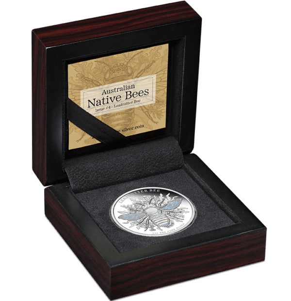 Niue 2026 $2 Australian Native Bees LEAFCUTTER BEE 1 oz Silver Proof Hologram Coin Case
