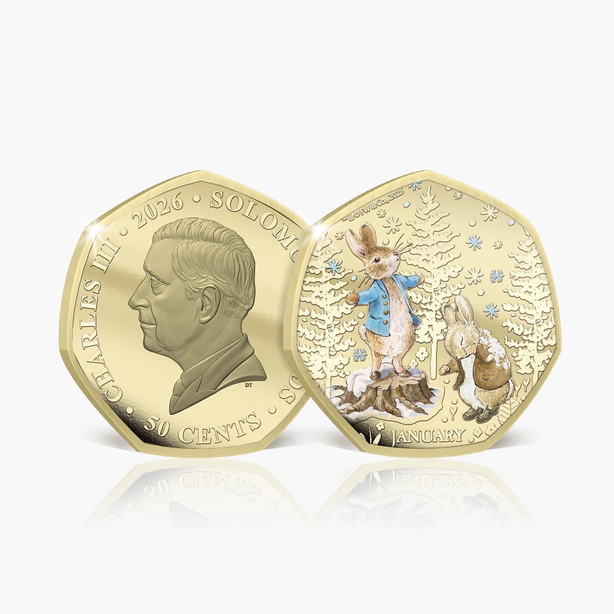 Solomon Islands 2026 50 Cents PETER RABBIT TALES OF WINTER 24 Karat Gold Plating Proof-like Limited Edition Coin2
