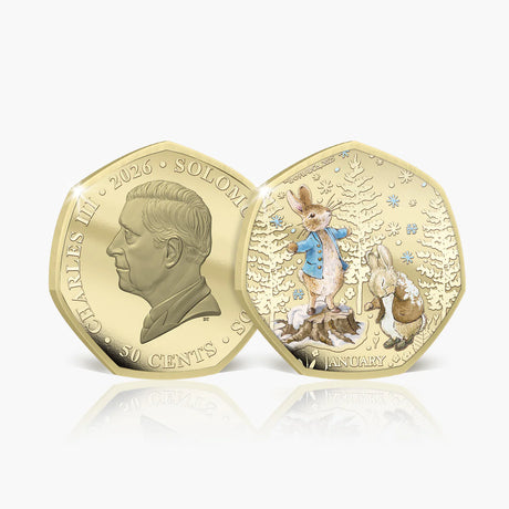 Solomon Islands 2026 50 Cents PETER RABBIT TALES OF WINTER 24 Karat Gold Plating Proof-like Limited Edition Coin2