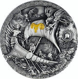 Argo Ship - Argonauts 2 oz .999 High Relief Silver 5$ Niue 2024