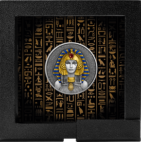 Niue 2025 $5 CLEOPATRA 2 Oz .999 Selectively Gold Plated Antique Silver Coin