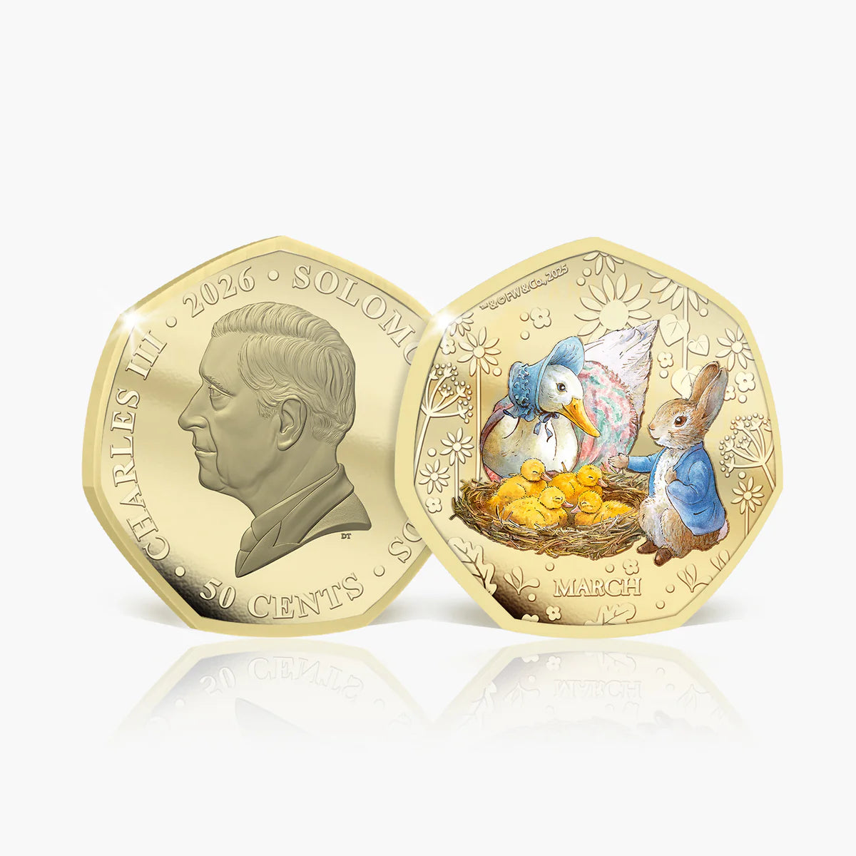 Solomon Islands 2026 50 Cents PETER RABBIT TALES OF SPRING  24 Karat Gold Plating Proof-like Limited Edition Box Set Coin 1