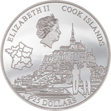 Cook Islands 2023 $25 Mont-Saint-Michel 5oz .999 Silver Coin CIT Smartminting®