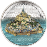 Cook Islands 2023 $25 Mont-Saint-Michel 5oz .999 Silver Coin CIT Smartminting®