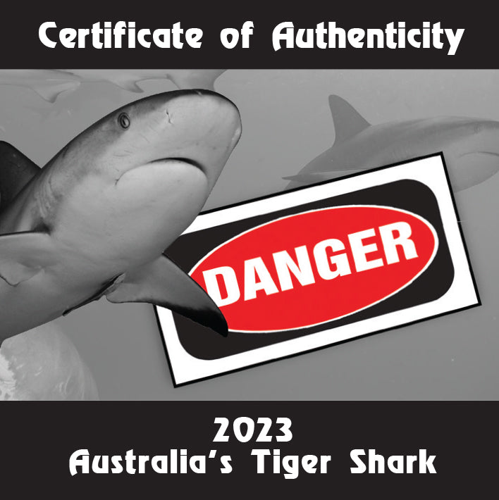 Tuvalu 2023 $1 Deadly & Dangerous  Tiger Shark 1oz .9999 Silver Proof Coin Perth Mint