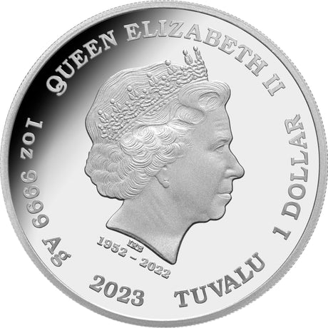 Tuvalu 2023 $1 Deadly & Dangerous  Tiger Shark 1oz .9999 Silver Proof Coin Perth Mint