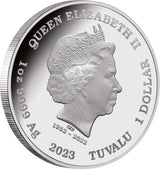 Tuvalu 2023 $1 Deadly & Dangerous  Tiger Shark 1oz .9999 Silver Proof Coin Perth Mint