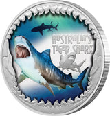 Tuvalu 2023 $1 Deadly & Dangerous  Tiger Shark 1oz .9999 Silver Proof Coin Perth Mint