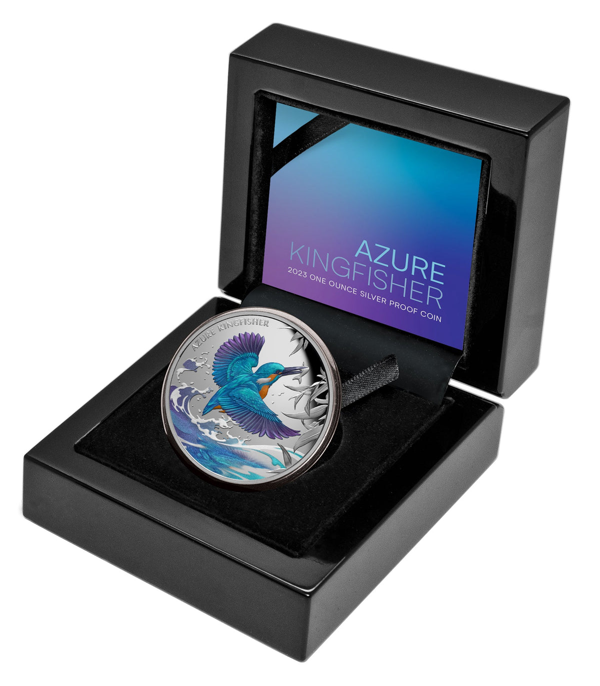 Niue 2023 $1 Azure Kingfisher 1oz .999 Silver Proof Coin Certificate # 999