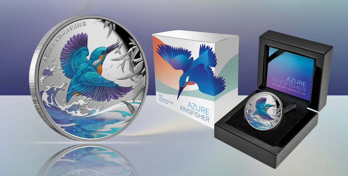 Niue 2023 $1 Azure Kingfisher 1oz .999 Silver Proof Coin Certificate # 999