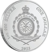 Niue 2023 $1 Azure Kingfisher 1oz .999 Silver Proof Coin Certificate # 999