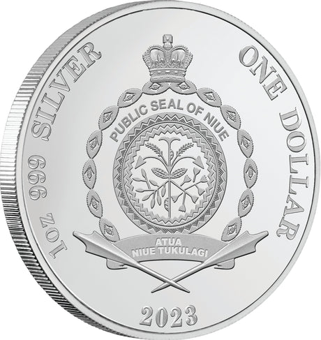 Niue 2023 $1 Azure Kingfisher 1oz .999 Silver Proof Coin Certificate # 999
