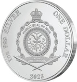 Niue 2023 $1 Azure Kingfisher 1oz .999 Silver Proof Coin Certificate # 999