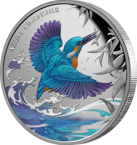 Niue 2023 $1 Azure Kingfisher 1oz .999 Silver Proof Coin Certificate # 999