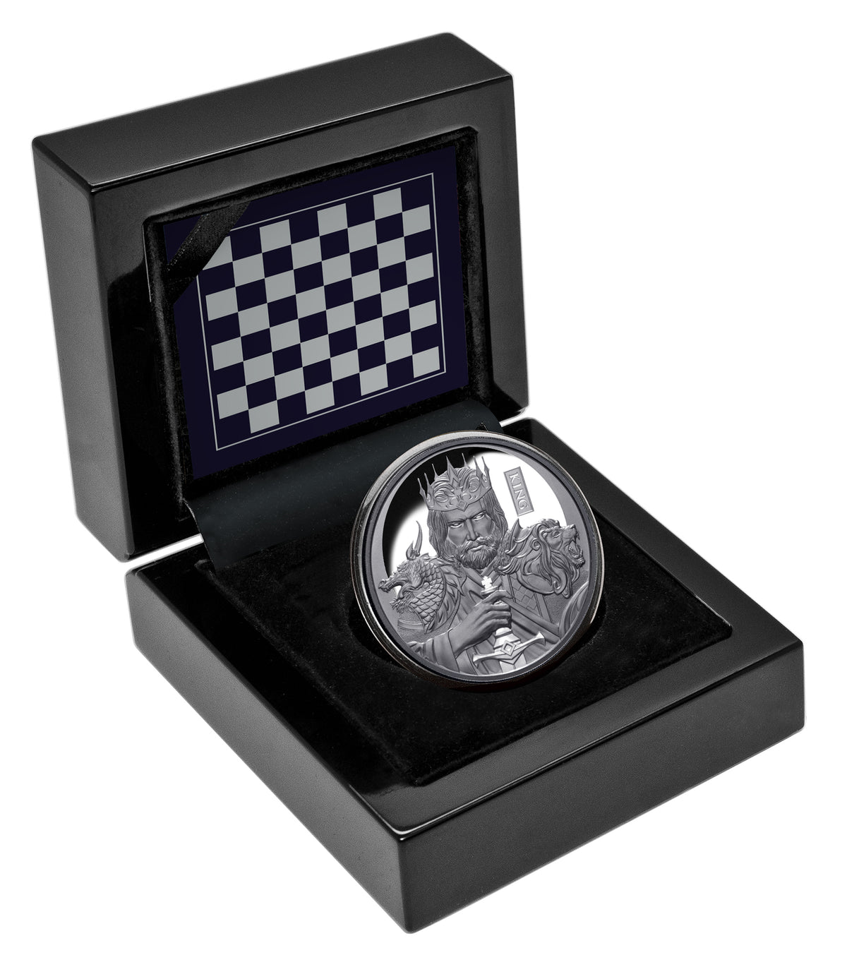 Niue 2023 $1 Chess King 1oz .999 Silver Black Proof Coin