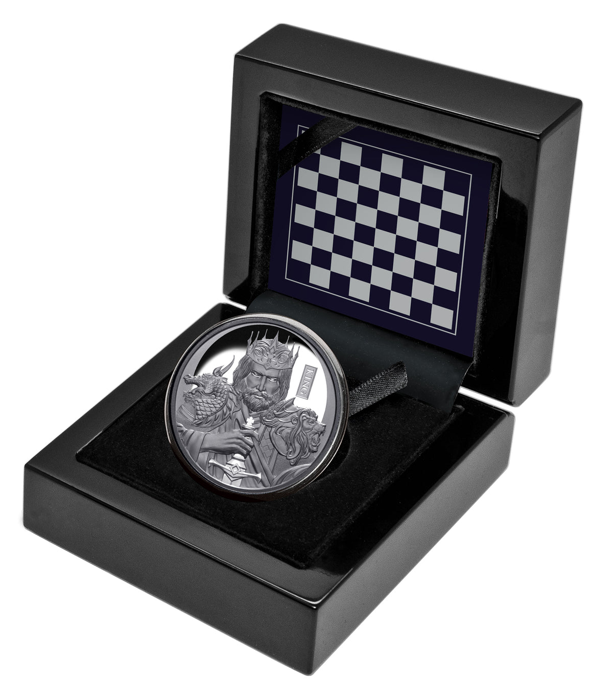 Niue 2023 $1 Chess King 1oz .999 Silver Black Proof Coin