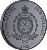 Niue 2023 $1 Chess King 1oz .999 Silver Black Proof Coin