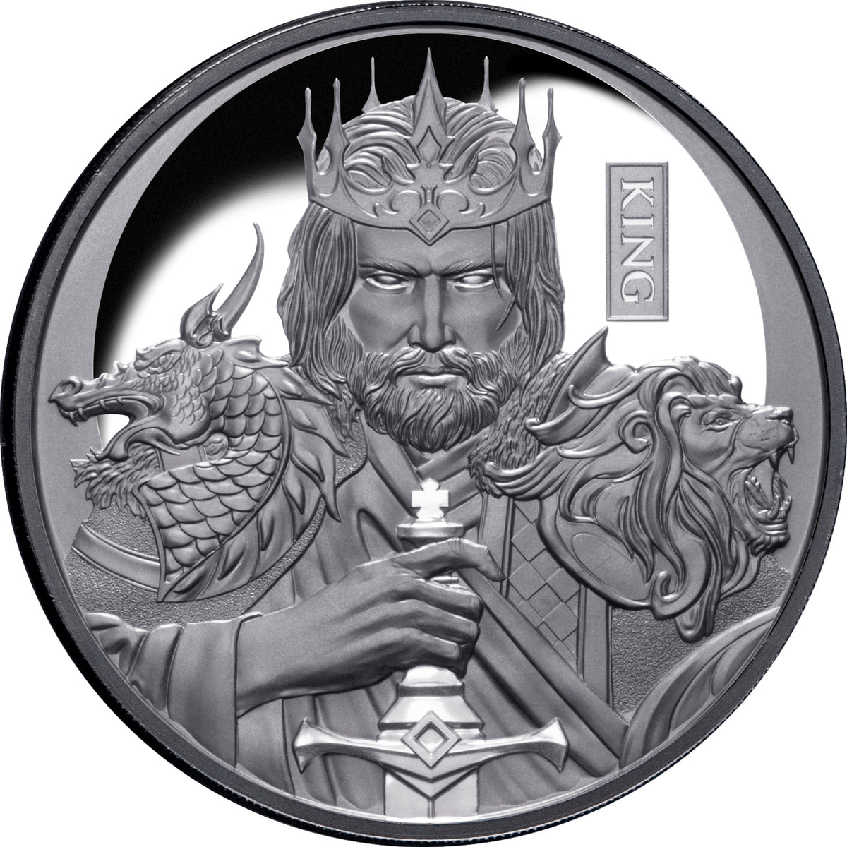 Niue 2023 $1 Chess King 1oz .999 Silver Black Proof Coin