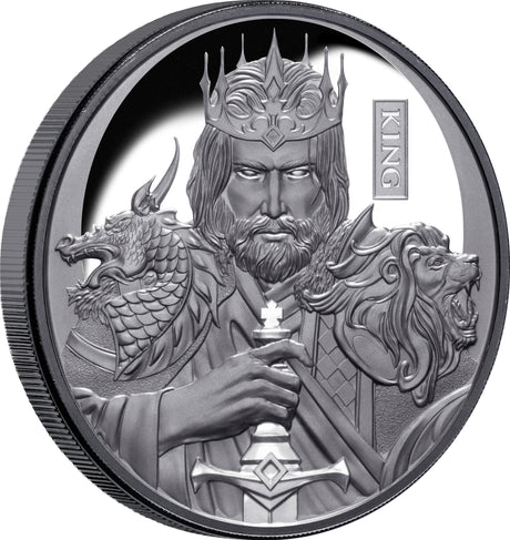 Niue 2023 $1 Chess King 1oz .999 Silver Black Proof Coin