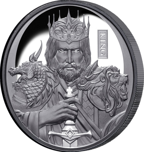 Niue 2023 $1 Chess King 1oz .999 Silver Black Proof Coin
