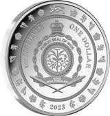 Niue 2023 $1 King Charles III Coronation Gold Plated 1oz Silver Proof Low Mint 1000 Certificate # 666