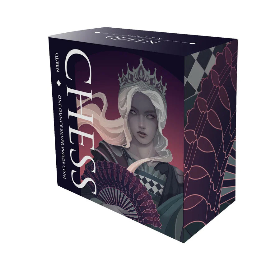 Niue 2025 $1 Chess Queen  1oz .999 Silver Black Proof Coin