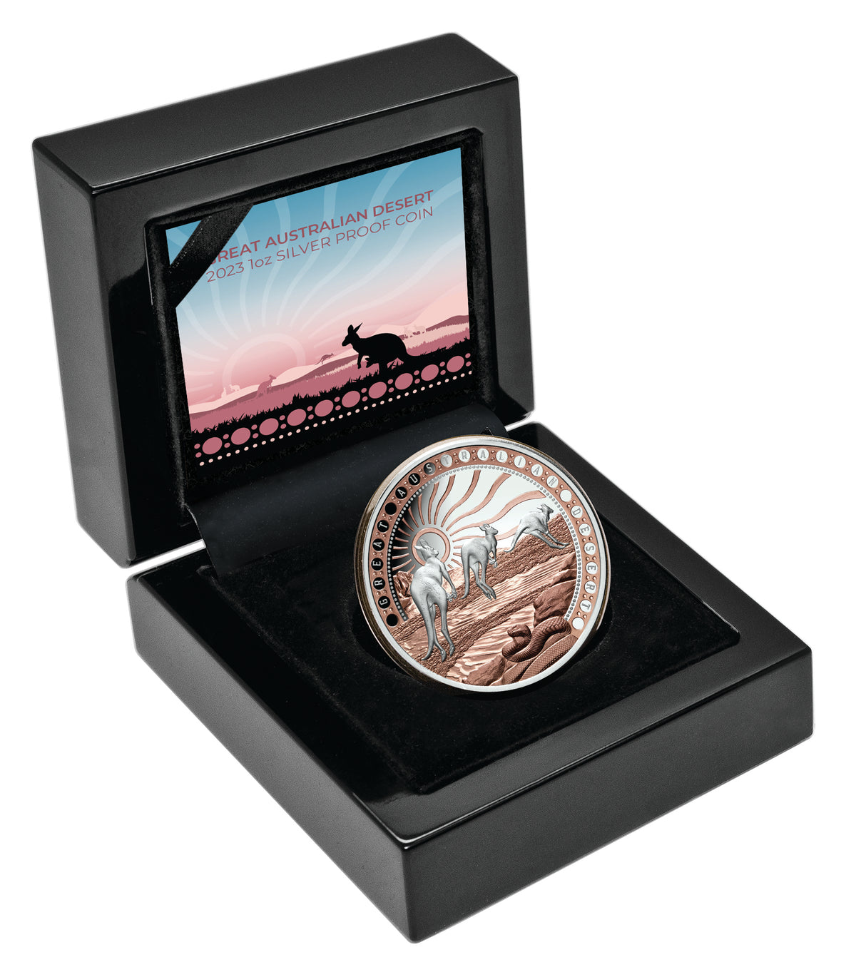 Niue 2023 $1 Great Australian Desert Rose Gold Plated 1oz .999 Silver Proof Coin