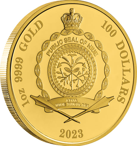 Niue 2023 $100 Great Australian Desert 1oz .9999 Gold Platinum Plated Proof Coin