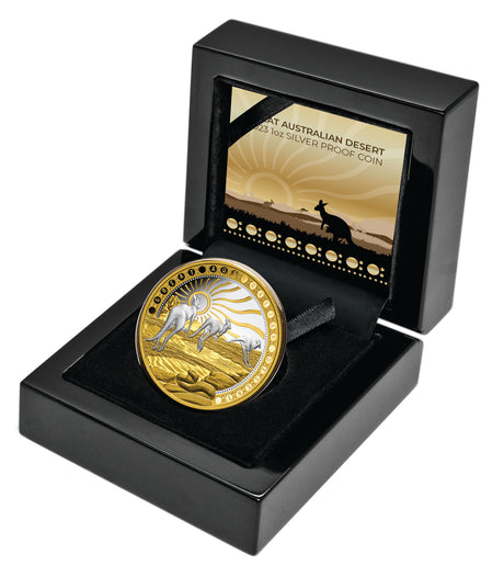 Niue 2023 $100 Great Australian Desert 1oz .9999 Gold Platinum Plated Proof Coin