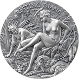 Cameroon 2025 2000F RESTING DIANA Celestial Beauty 2 oz Antiqued Silver Coin