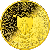 Cameroon 2021 500 Francs GOLD TREE of HAPPINESS .999 Gold Plated .999 Silver Proof