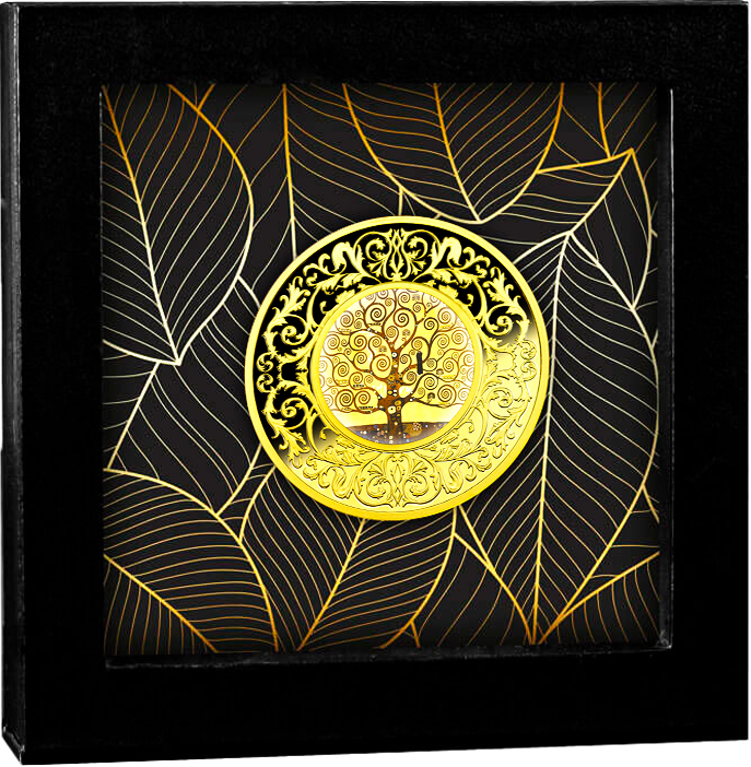 Cameroon 2021 500 Francs GOLD TREE of HAPPINESS .999 Gold Plated .999 Silver Proof