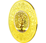 Cameroon 2021 500 Francs GOLD TREE of HAPPINESS .999 Gold Plated .999 Silver Proof