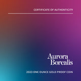 Tuvalu 2023 $100 Aurora Borealis 1oz Colour .9999 Gold Proof Perth Mint