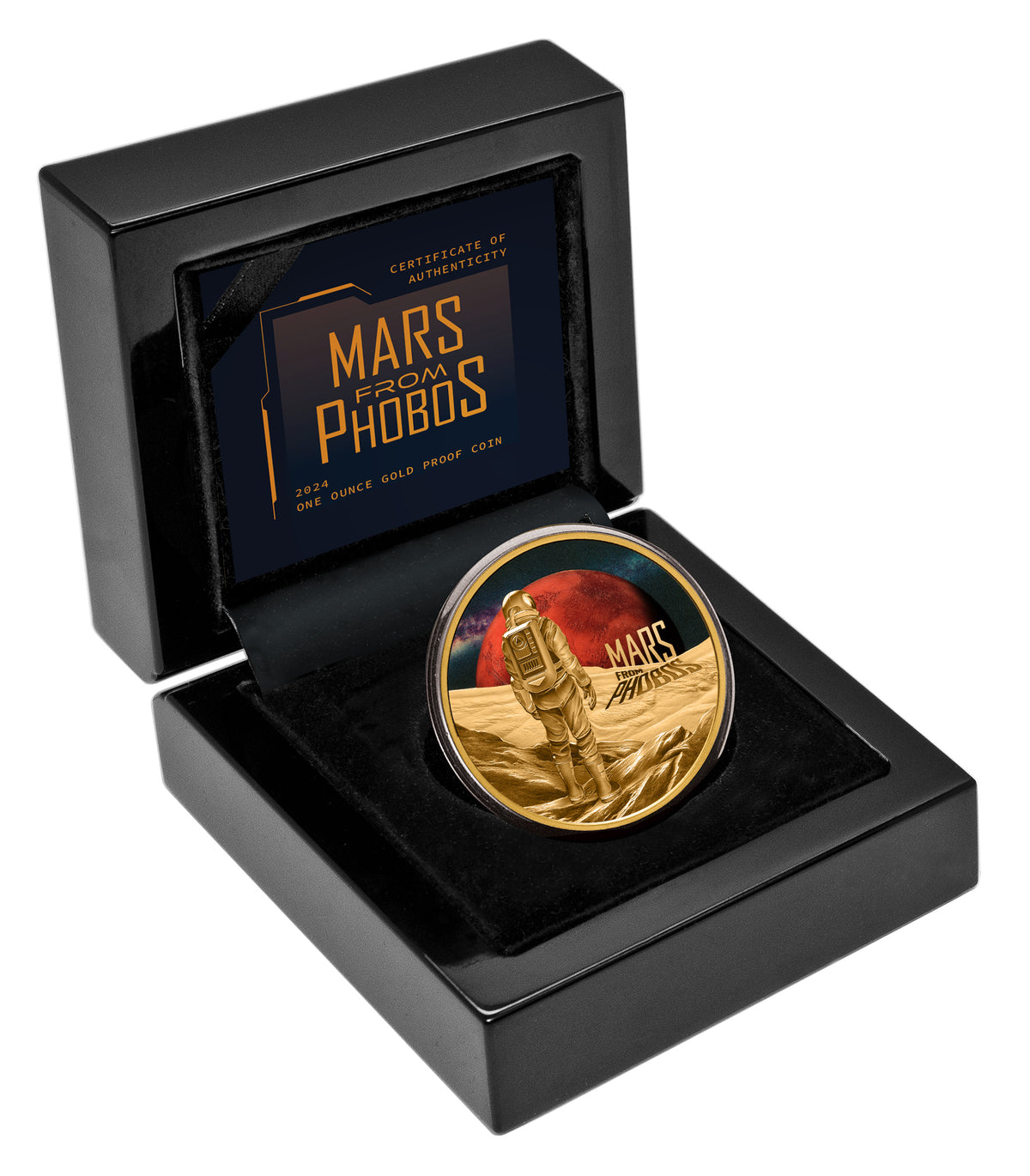 Niue 2024 $100 Mars from Phobos Gold 1oz .9999 Coloured Proof Coin