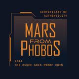 Niue 2024 $100 Mars from Phobos Gold 1oz .9999 Coloured Proof Coin
