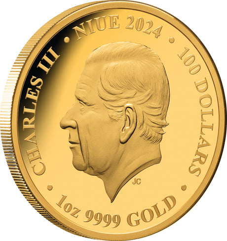 Niue 2024 $100 Mars from Phobos Gold 1oz .9999 Coloured Proof Coin