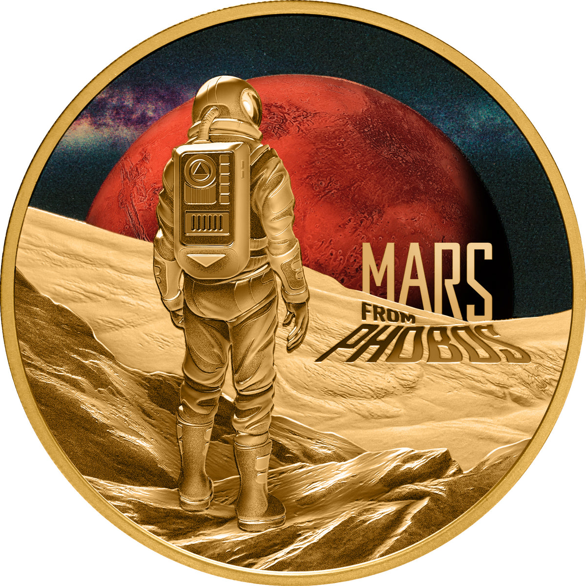 Niue 2024 $100 Mars from Phobos Gold 1oz .9999 Coloured Proof Coin