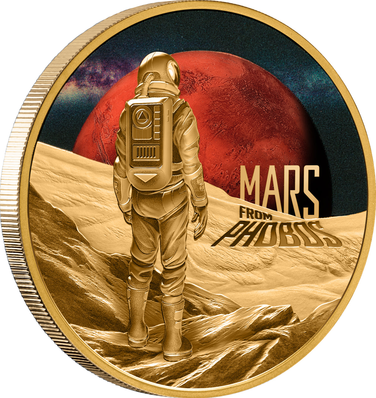 Niue 2024 $100 Mars from Phobos Gold 1oz .9999 Coloured Proof Coin