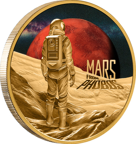 Niue 2024 $100 Mars from Phobos Gold 1oz .9999 Coloured Proof Coin