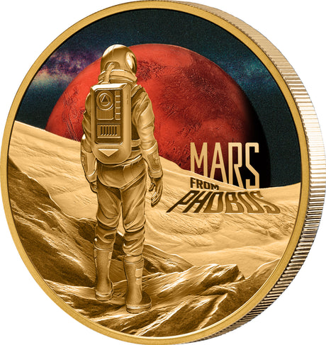 Niue 2024 $100 Mars from Phobos Gold 1oz .9999 Coloured Proof Coin