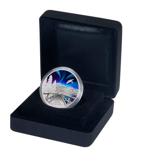 Tuvalu 2023 $1 Aurora Borealis 1oz Colour .9999 Silver Proof Perth Mint