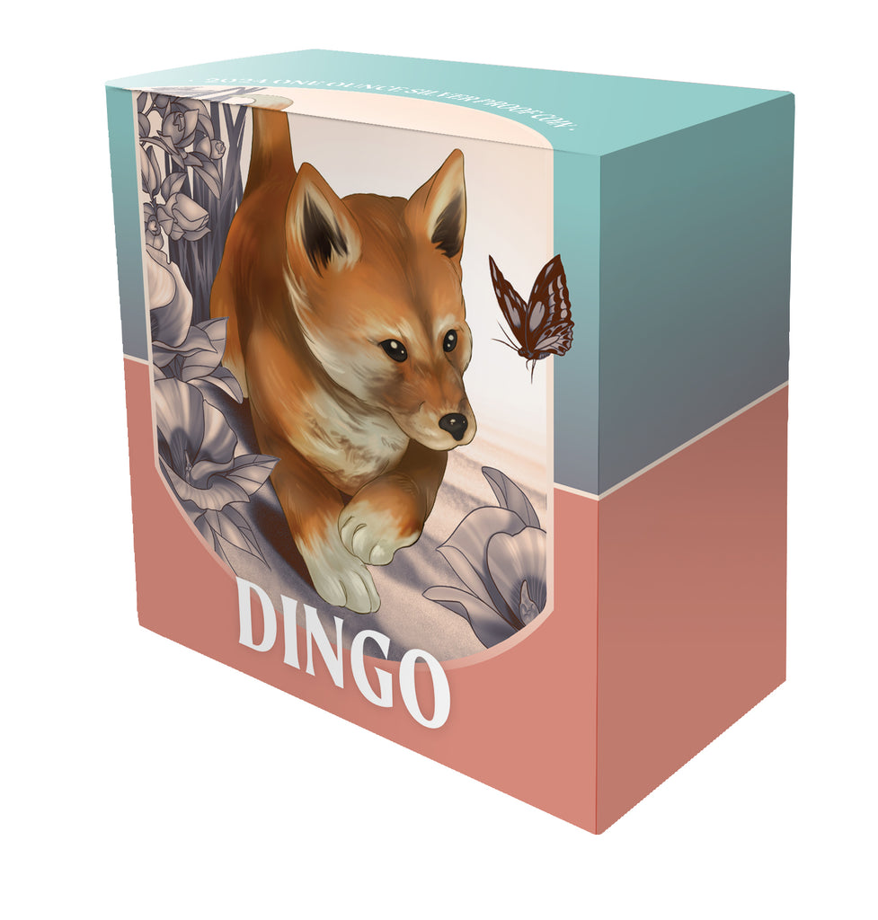 Niue 2024 $1 Baby Dingo 1oz Silver Proof Coin Shipper Box