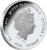 Tuvalu 2024 $1 Blue Bottle Deadly & Dangerous 1oz .9999 Silver Proof