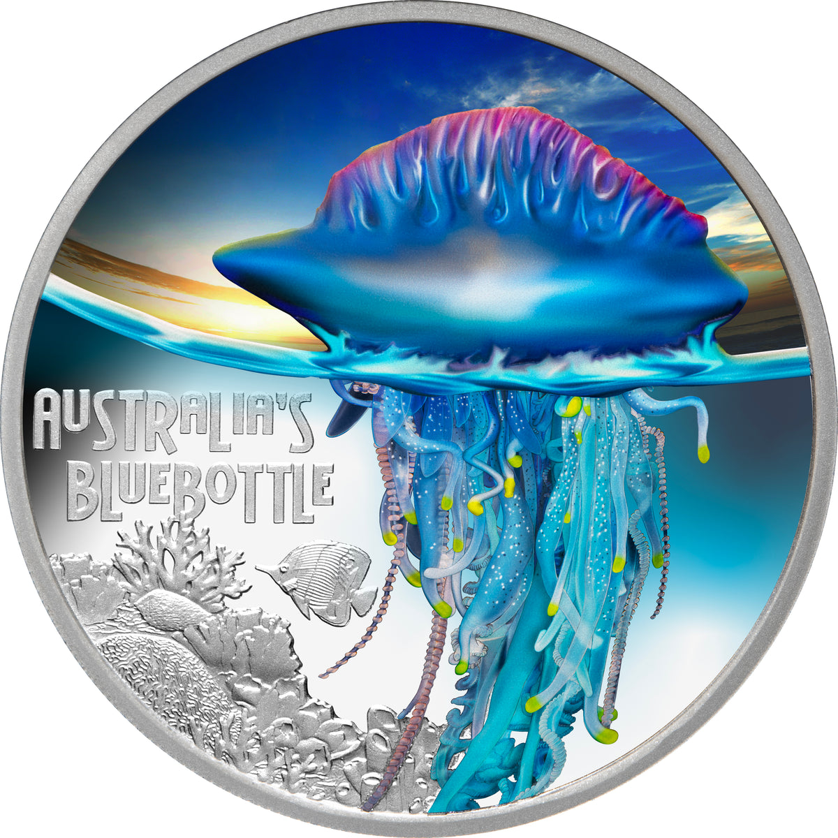 Tuvalu 2024 $1 Blue Bottle Deadly & Dangerous 1oz .9999 Silver Proof