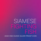 Niue 2024 $1 Siamese Fighting Fish 1oz .999 Silver Proof Coin