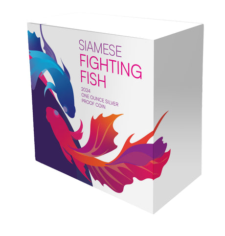 Niue 2024 $1 Siamese Fighting Fish 1oz .999 Silver Proof Coin
