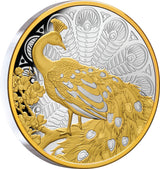 Niue 2024 $1 Peacock 1oz .999 Gold-plated Silver Proof Coin