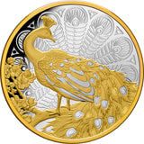 Niue 2024 $1 Peacock 1oz .999 Gold-plated Silver Proof Coin